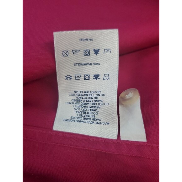 Womens No Iron Pinpoint Oxford 2x Button Front Long Sleeve Plum Lands End - Picture 8 of 13